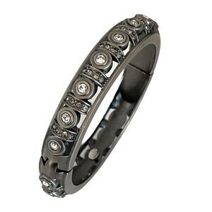 Kirks Folly Bangle Bracelet Hematite Tone Crystals Magnetic Closure 1G